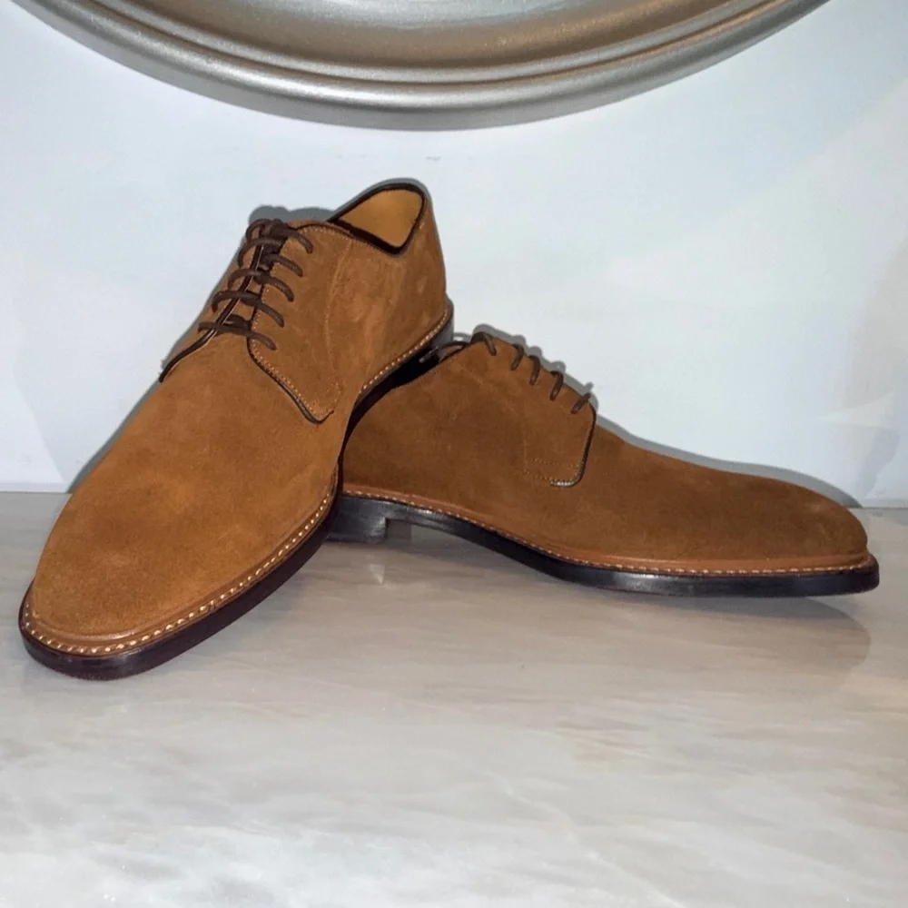 Oliver Sweeney Westleton Suede Derby Shoes Men’s US 10 Brown Suede Goodyear-Welt